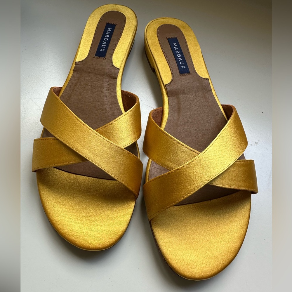 Margaux Slide sandal - canary yellow. Never worn